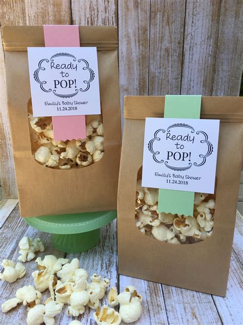 8 Baby Shower Favors Ready To Pop Favors Popcorn Favors Caramel