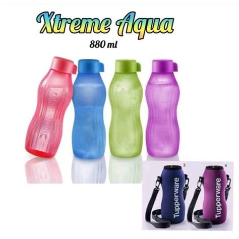 Types Tupperware Xtrem Aqua Eco Bottle Screw Cap Ml Pouch Water