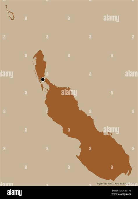 Shape Of Bougainville Autonomous Region Of Papua New Guinea With Its