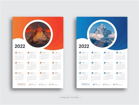 Dise O De Plantilla De Calendario De Pared De P Gina Vector Premium