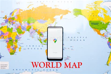 Google map for travelling editorial stock photo. Image of pointer ...