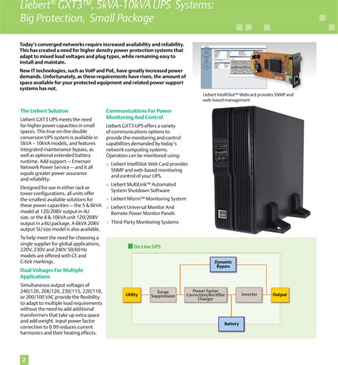 Emerson Liebert Gxt3 On Line Ups 5 10 Kva Brochures And Data Sheets