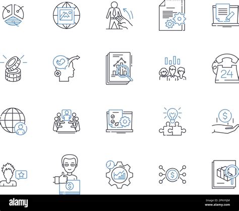 Financial Forecasting Line Icons Collection Budgeting Forecast Projection Analytics Trend