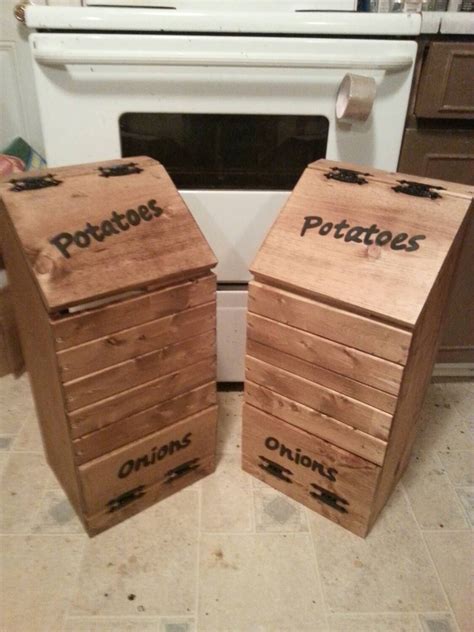 wooden potato & onion bin / vegetable storage / potato bin