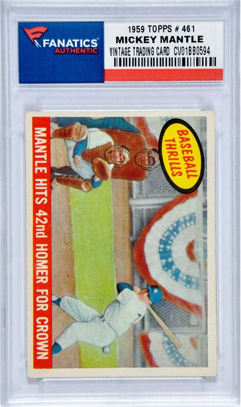 Mickey Mantle New York Yankees 1959 Topps 461 Card