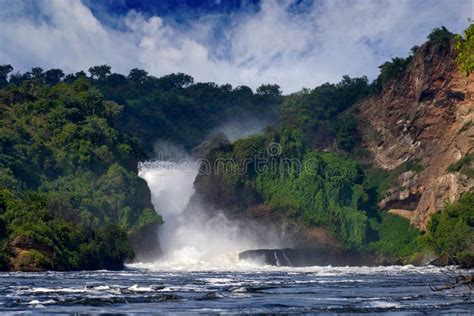 Murchison Falls Waterfall Between Lake Kyoga And Lake Albert On The Victoria Nile In Uganda