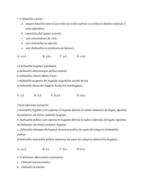 Grile Seminar Cheltuielile Curente A Asigura Bunurilor Mers Al