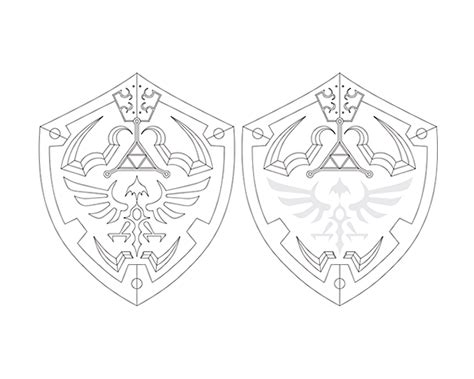 Hylian Shield Drawing Sketch Coloring Page