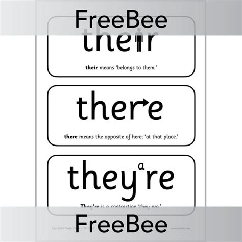 FREE Their, There, Theyre Poster | PlanBee - Worksheets Library