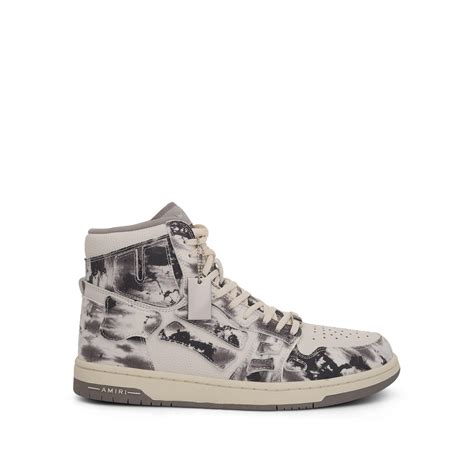 Amiri Tie Dye Skeleton High Top Sneakers In Grey In Gray For Men Lyst