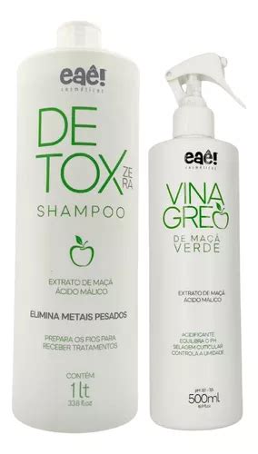 Kit Detox Shampoo 1 Litro Vinagre Maçã Verde 500ml Eaê Parcelamento