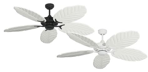 White Palm Leaf Ceiling Fan With Light | Shelly Lighting