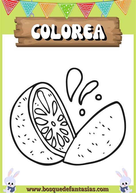 Dibujos de frutas para colorear y pintar Fáciles de imprimir para niños