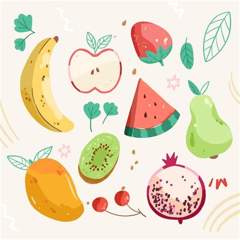 Colecci N De Frutas Dibujadas A Mano Vector Gratis