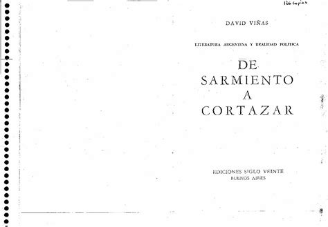 Pdf Vi As David De Sarmiento A Cortazar Literatura Argentina Y