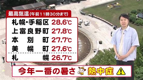 【北海道の天気 612水】今年一番の暑さ！30℃以上の真夏日も熱中症に注意を！