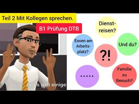 Mündliche Prüfung B1/ Teil 2 Mit Kollegen sprechen/ B1 DTB - YouTube
