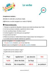 Séance découverte Verbe conjugué CE2 pdf à imprimer
