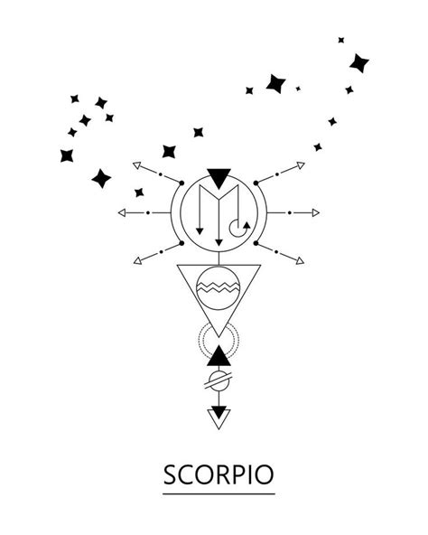 Svgjpeg Scorpio Zodiac Sign Minimalist Tattoo Constellation