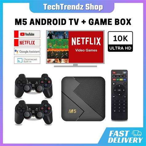 M5 Android TV Box + Game Box Wi-Fi 2.4G 1000+ GAMES 10K HD Game Console Retro Classic Game | Lazada