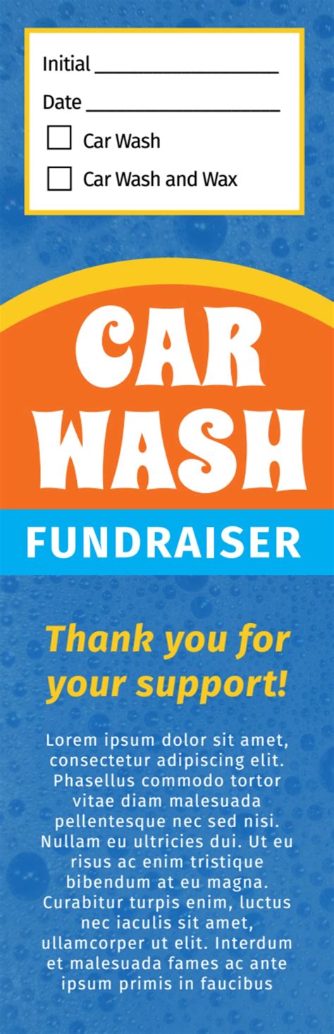 Blue Car Wash Fundraiser Ticket Template | MyCreativeShop