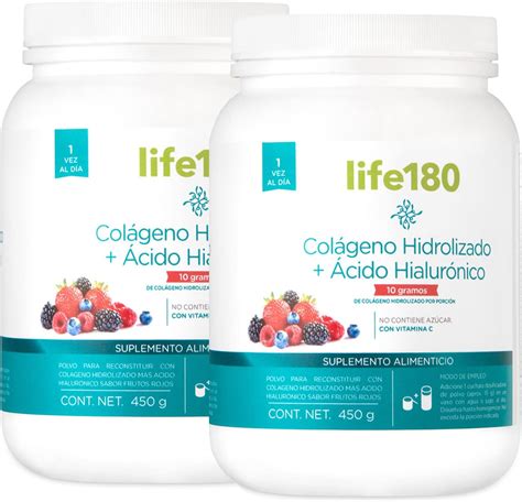 Life180 Colágeno Hidrolizado Más Ácido Hialurónico En Polvo Sabor