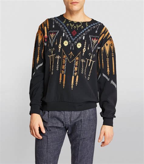 Etro Black Embroidered Sweatshirt Harrods Uk