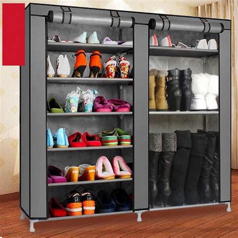 Zimtown 10 Tiers Shoe Rack with Dustproof Cover Closet Shoe Storage ...