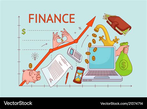 Upward Chart Personal Finance Management Concept Vector Image