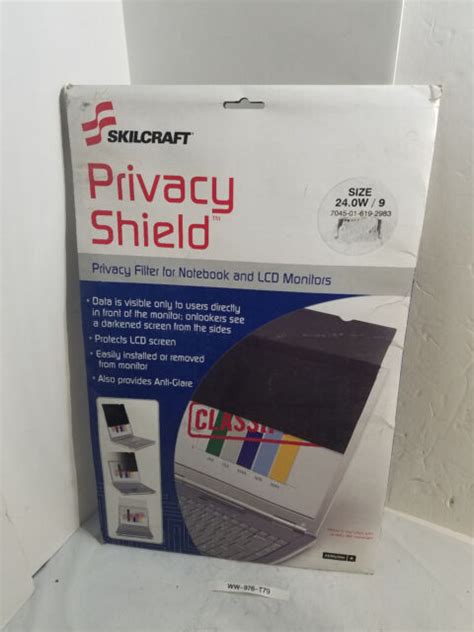 Skilcraft 7045 01 619 2983 Shield Privacy Filter For Lcd Monitors