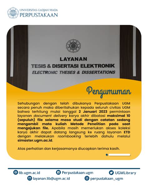 Layanan Tesis Disertasi Elektronik Perpustakaan Dan Arsip