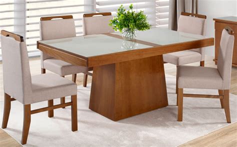 Conjunto Mesa De Jantar Berlin El Stica Cm Tampo De Vidro