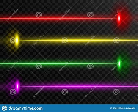 Red Laser Beam Light Effect Isolated On Transparent Background Vector ...