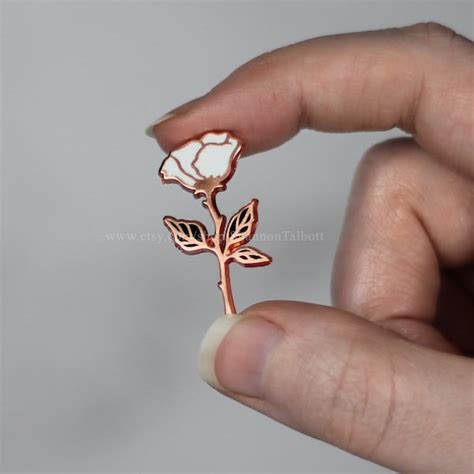 Rose Enamel Pin Etsy