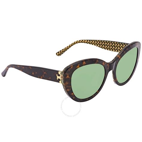 Tory Burch Green Oval Sunglasses Ty7121 1734 2 55 725125997010 Sunglasses Jomashop