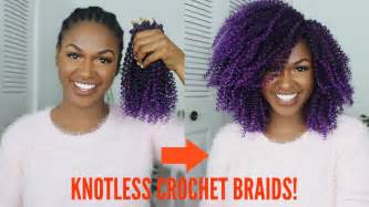 How To Natural Purple Knotless Crochet Braids Tutorial Kiitana Youtube