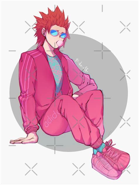 Kirishima Eijirou Pink Sticker By Gideoff Redbubble