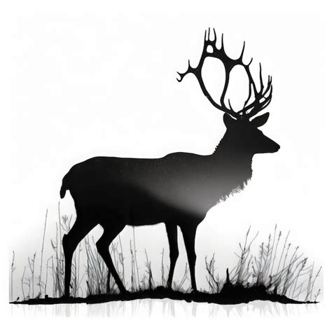 Premium Photo Deer Black Silhouette Isolated On White