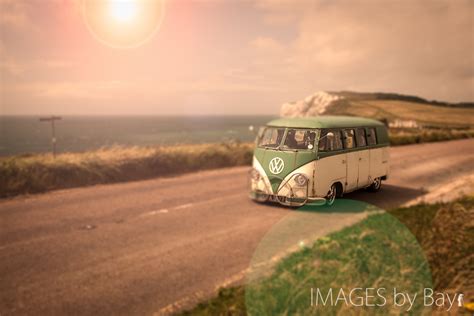 Classic VW Campervan - Green with Split Screen