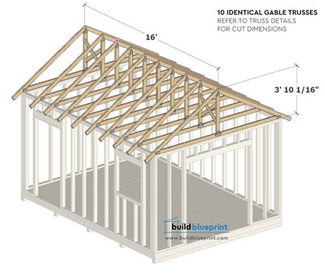 12x16 Shed Diy Plans Gable Roof Build Blueprint Shed Floor Plans