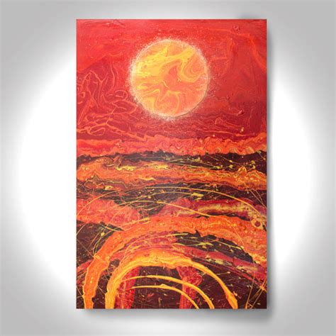 Rising Sun Acrylic Abstract Painting 36 X 24 Painting Canvas