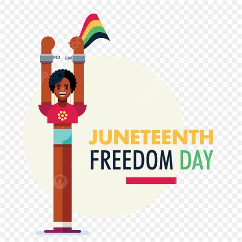 Juneteenth Freedom Day With Dark Shade Girl Cartoon Png Juneteenth