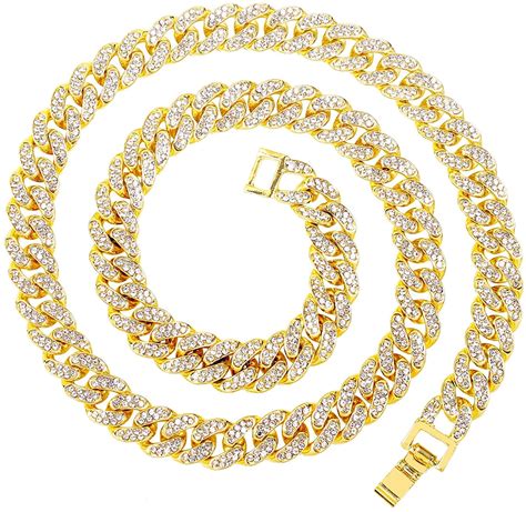 Hh Bling Empire Silver Or Gold Cuban Link Chain For Men Iced Out