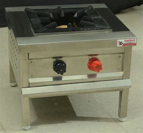 Kanhar Equipments Stainless Steel Single Burner Commercial Gas Stove At