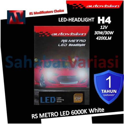 Jual Autovision RS Metro LED Headlight H4 30W 6000K Putih Lampu Mobil