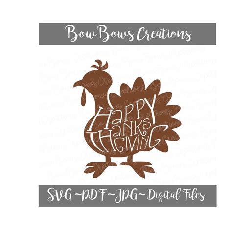 Happy Thanksgiving SVG// Turkey SVG Digital Cut File // - Etsy