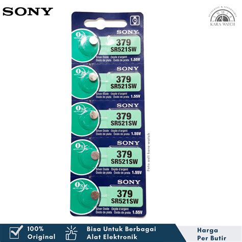 Baterai Sony 379 SR521SW SR521 Original Kancing Jam Tangan 1 55 V Per