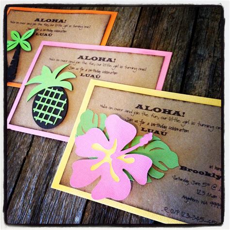 Hawaiian Theme Party Invitations