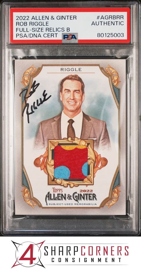 Topps Allen Ginter Full Size Relics B Rob Riggle Pop Psa Auth