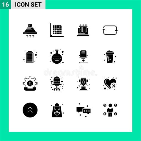 Editable Vector Line Pack Of Simple Solid Glyphs Of Sets Front